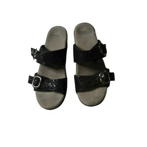 Dansko slip on Black Double Strap Clog wedged Sandal size 39 women's